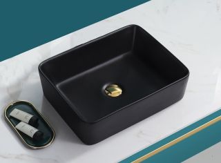 Раковина CeramaLux 9103MB черная 47 см